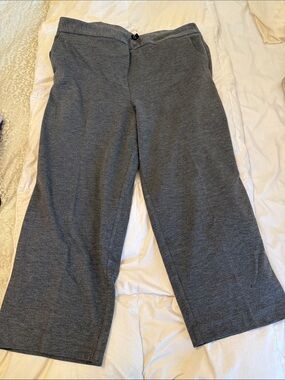 NEW Talbots XL Gray Straight Leg Pants with Matte Finish